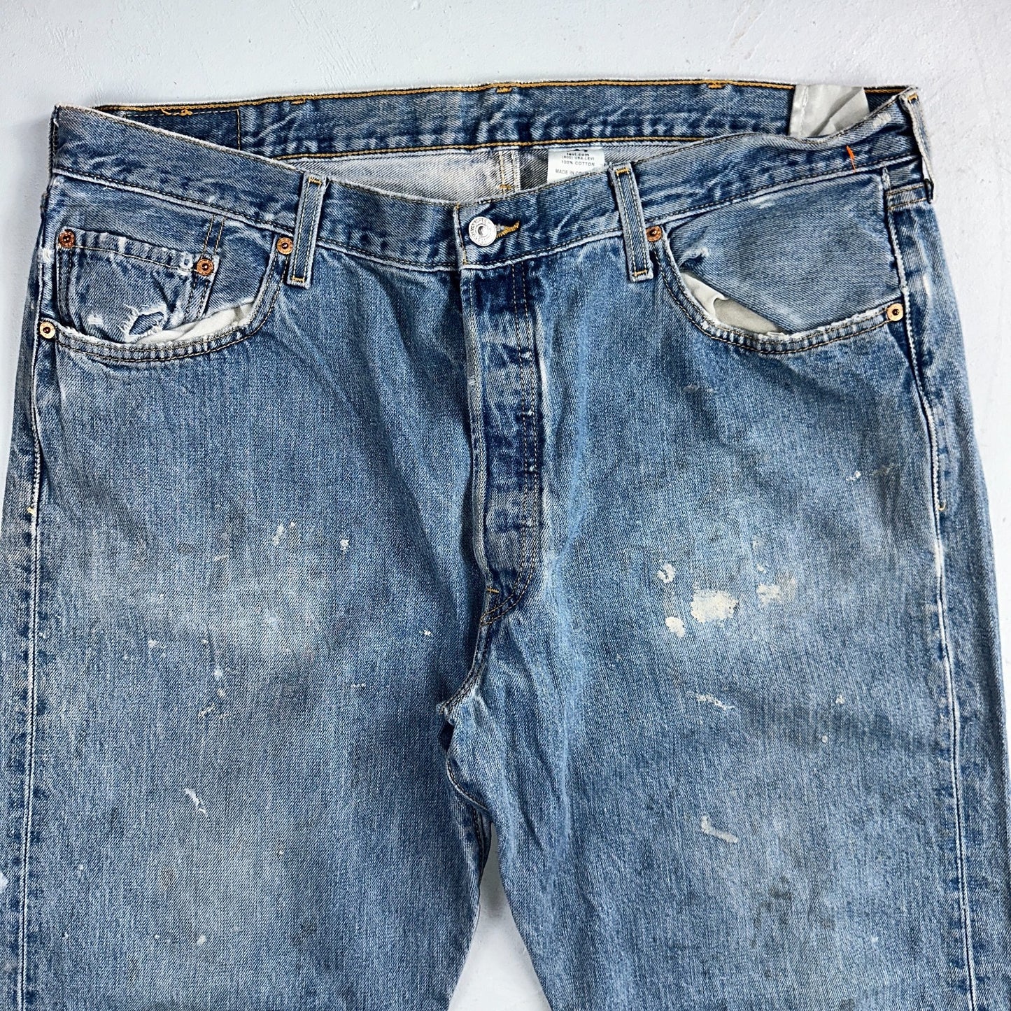 Levis 501 Vintage Y2K 90s XX Straight Leg Jeans Blue Light Wash 40x32 Act 38x31