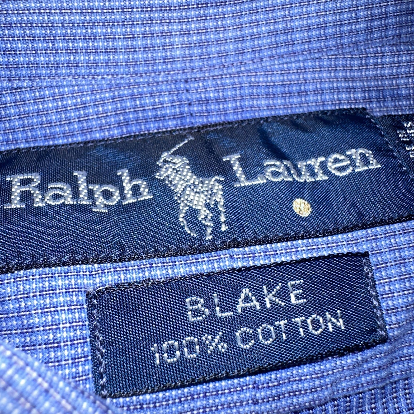 Ralph Lauren Polo VTG Button Down Shirt Men's L Blue Plaid Blake Two-Ply