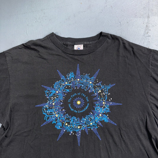 Constellations VTG T Shirt Animal Footprints Hippie Stoner Trippy Holistic Art