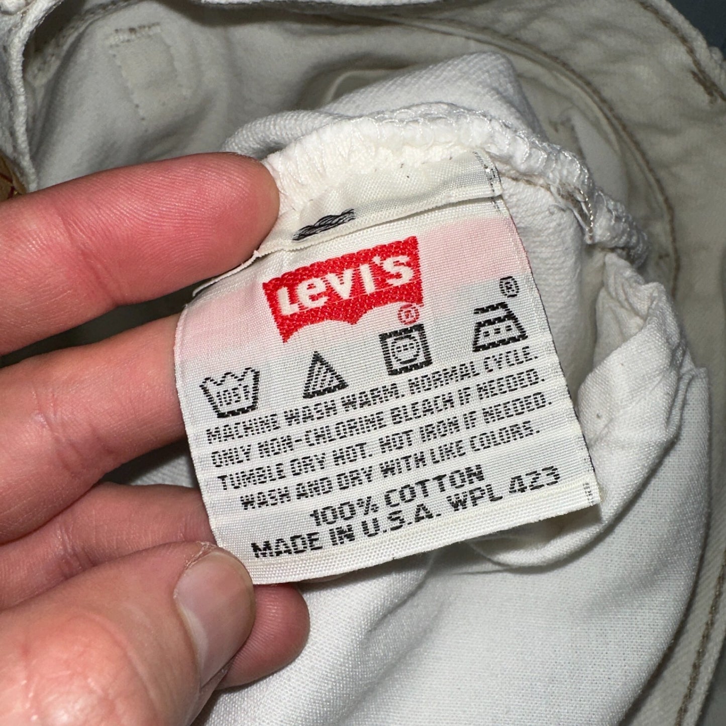 Levis 501 Vintage 90s USA XX Straight Leg Jeans White Light Wash 31x32 Act 30x30