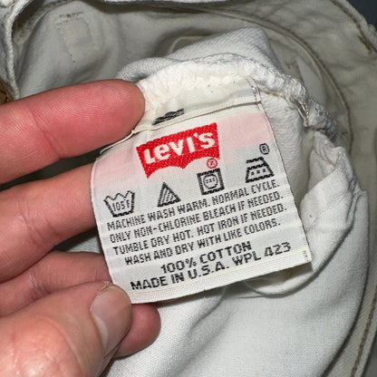Levis 501 Vintage 90s USA XX Straight Leg Jeans White Light Wash 31x32 Act 30x30