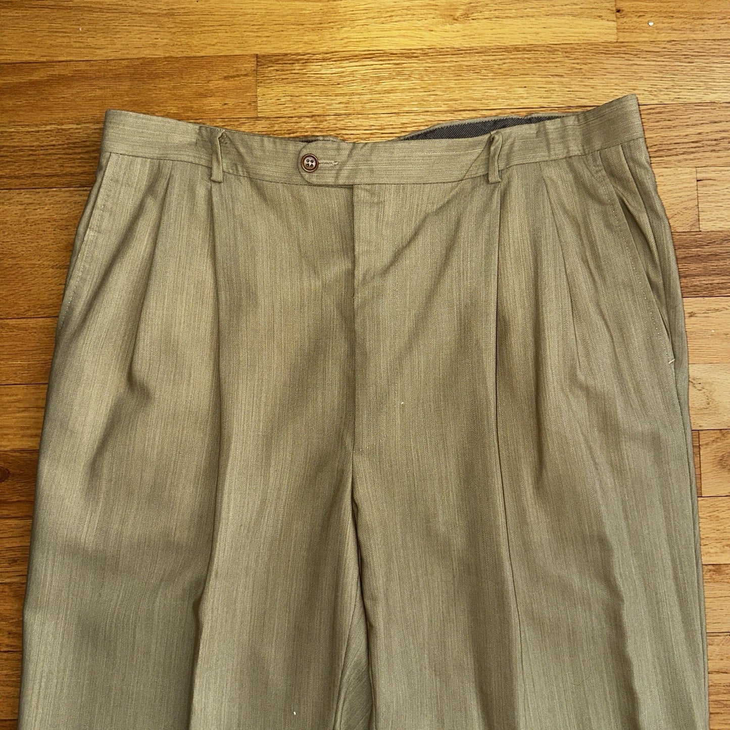 Zanieri Dress Pants Men’s 38 Tan 100% Wool Zignone Natural Stretch Made In Italy