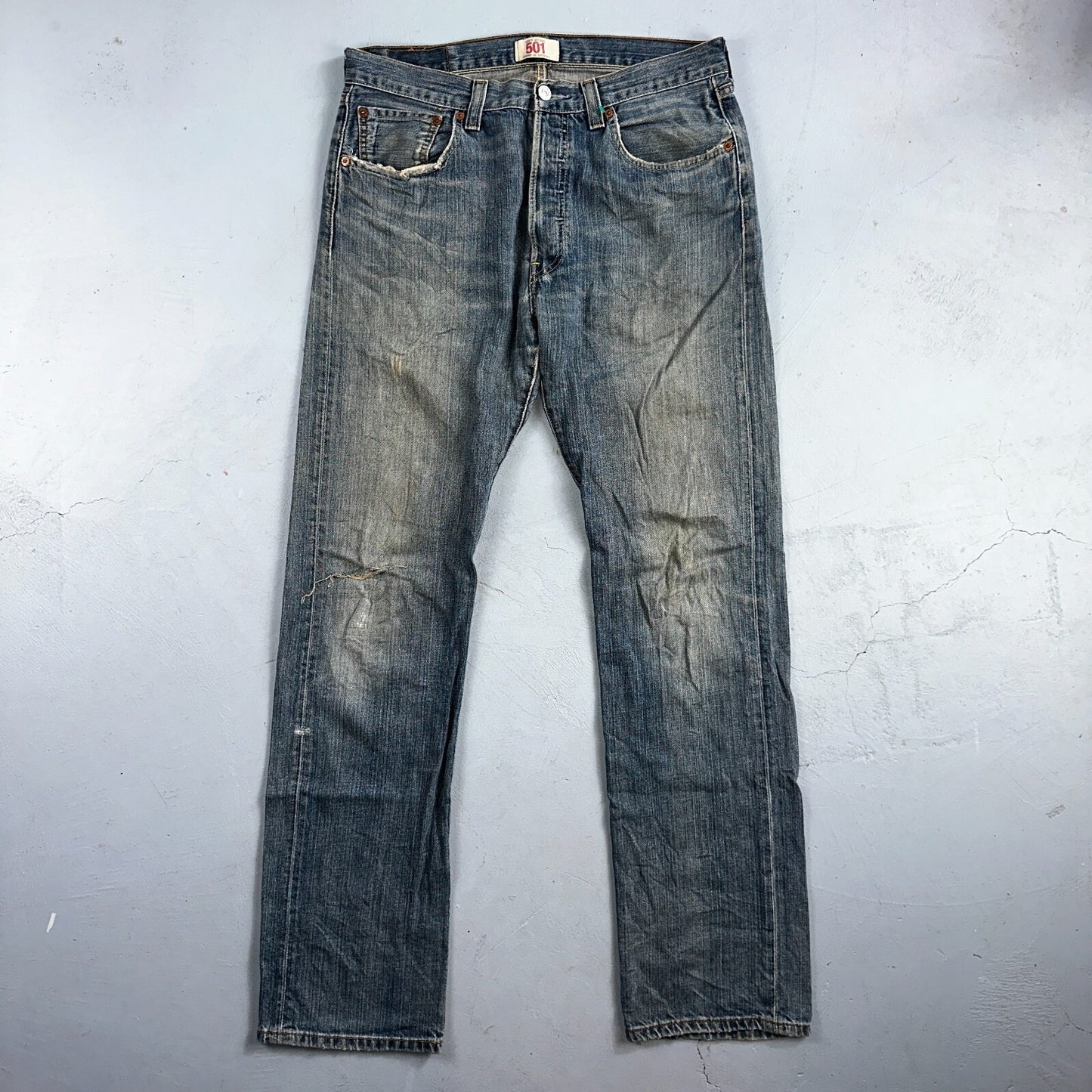 Levis 501 Vintage Y2K XX Straight Leg Jeans Blue Med Wash 33x34 Act 33x33