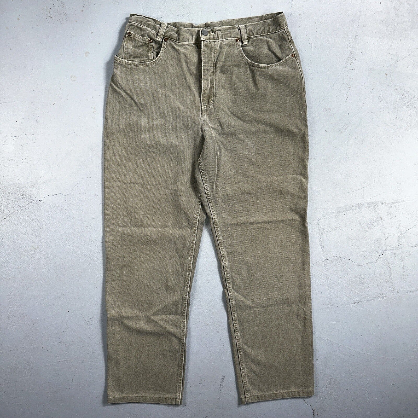 Democracy Jeans Womens 16 Green Denim Pants Banana Republic VTG USA High Rise