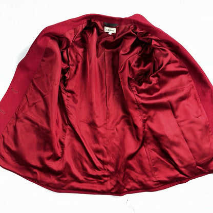 LL Bean Blazer Women's Size 14 Red Wool Cashmere Vintage USA