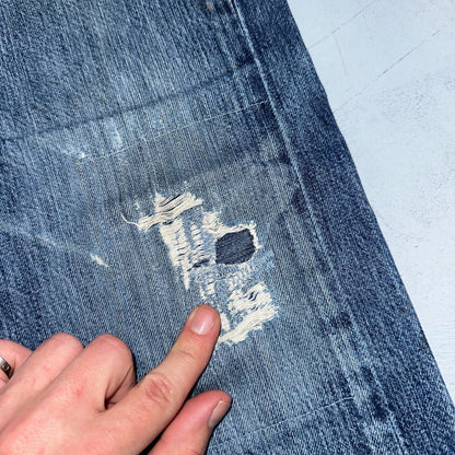 Levis 501 Vintage Y2K XX Straight Leg Jeans Blue Med Wash 34x34 Act 33x27