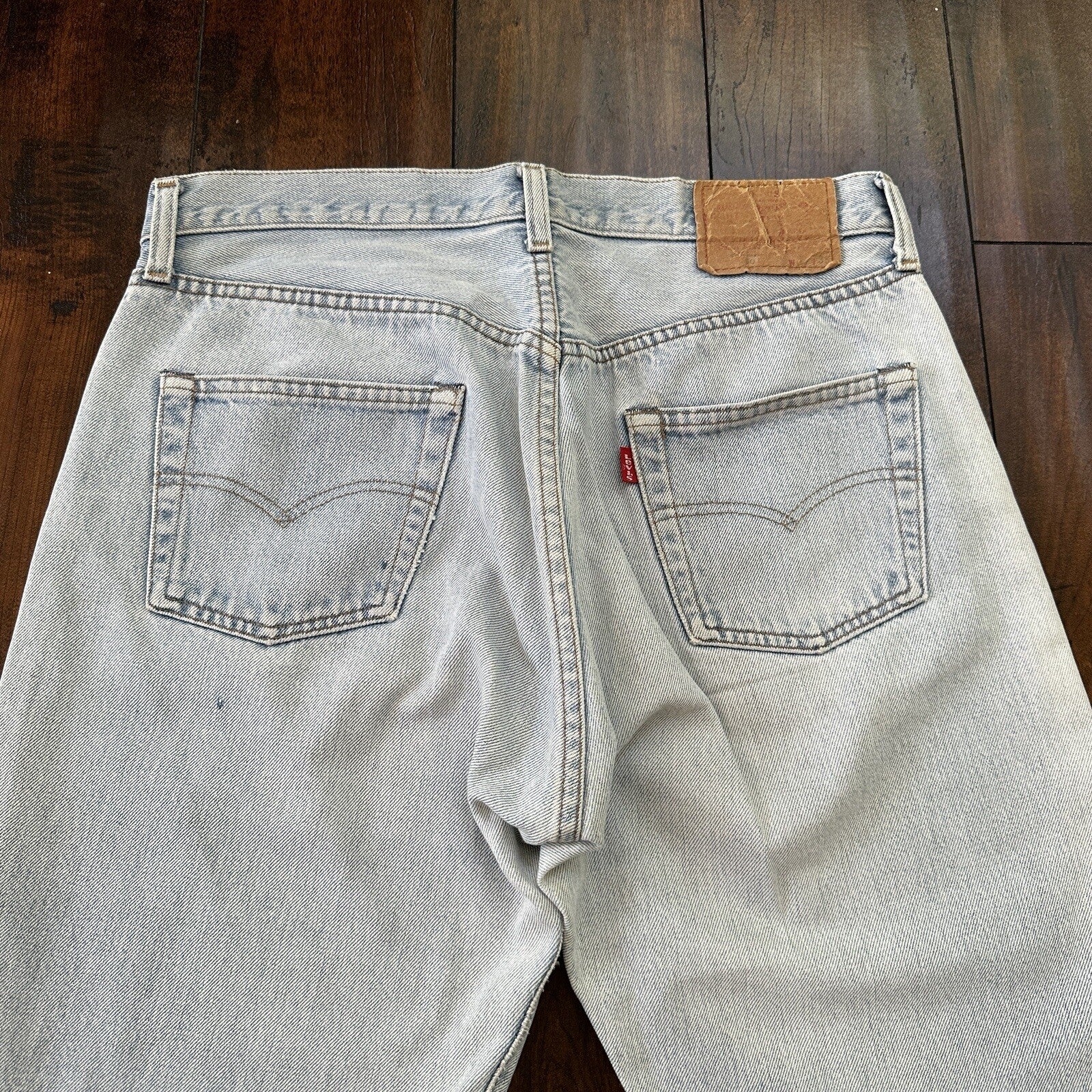 Levis Vintage 80s Redline Selvedge USA 501 XX Jeans Light Wash 34x36 Act 32x31