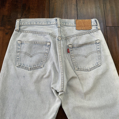 Levis Vintage 80s Redline Selvedge USA 501 XX Jeans Light Wash 34x36 Act 32x31