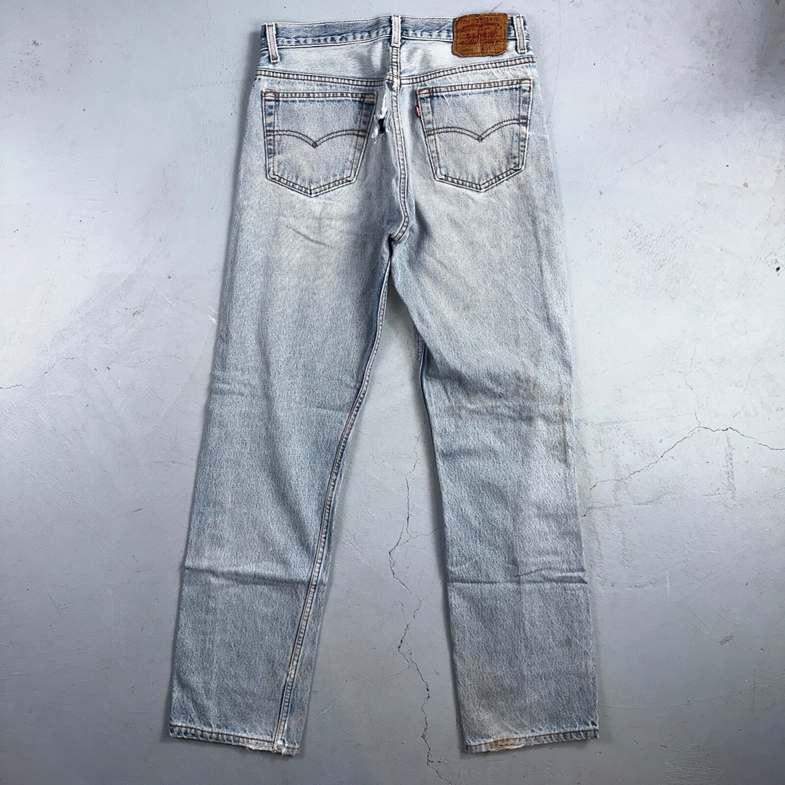 Levis 501 Vintage 90s USA XX Straight Leg Jeans Blue Light Wash 34x36 Act 31x32