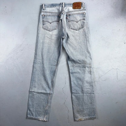 Levis 501 Vintage 90s USA XX Straight Leg Jeans Blue Light Wash 34x36 Act 31x32