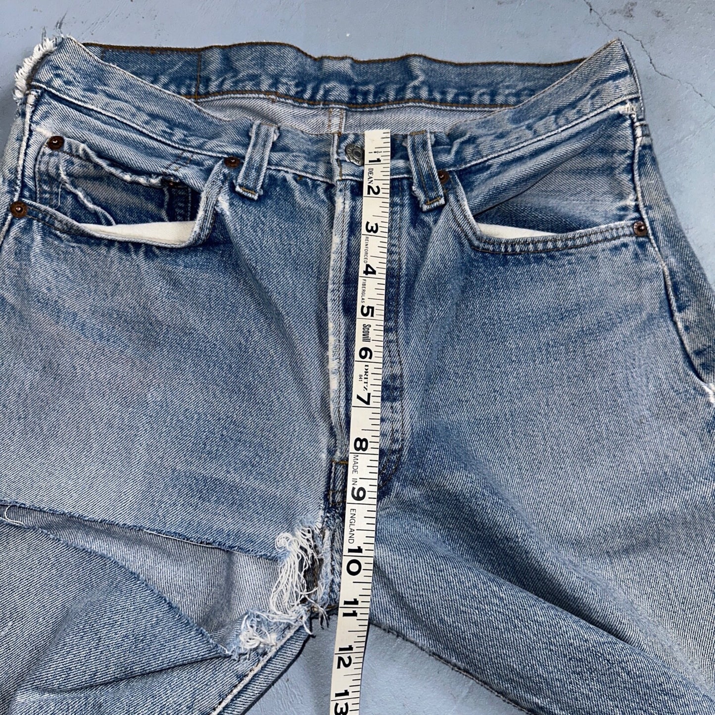 Levis 501 Vintage 80s Redline Selvedge USA XX Jeans Thrashed Light Act 30x33