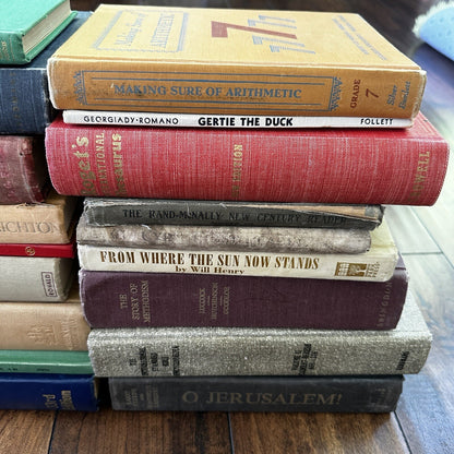 Lot 18 Cool Old Vintage Antique Rare Hardcover Random Books Green Coffee Table