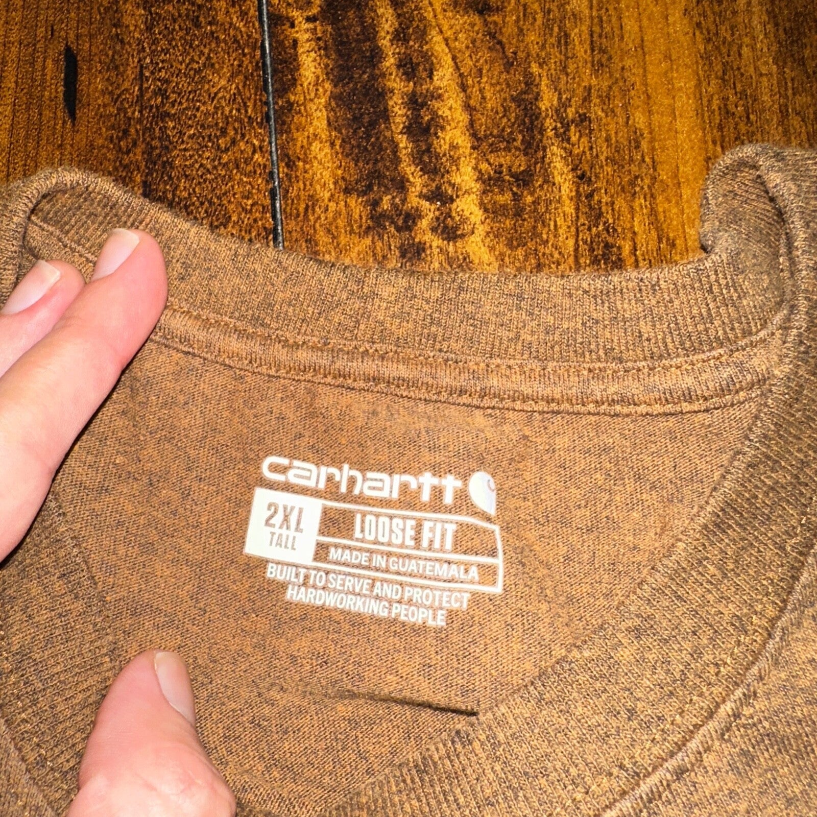 Carhartt 2XL Tall Brown Vintage Style T Shirt Pocket Basic Cool Pepper
