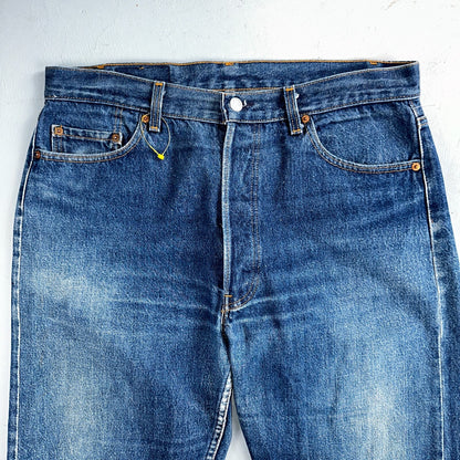 Levis 501 Vintage 80s USA XX Straight Leg Jeans Blue Med Wash 38x30 Act 35x26