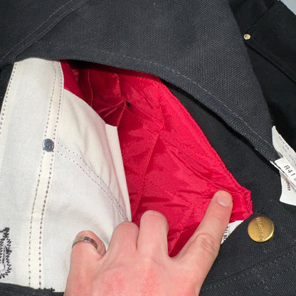 Carhartt R41 Quilt Lined Bib Overalls Mens 42x30 Black Duck Double Knee Tags VTG