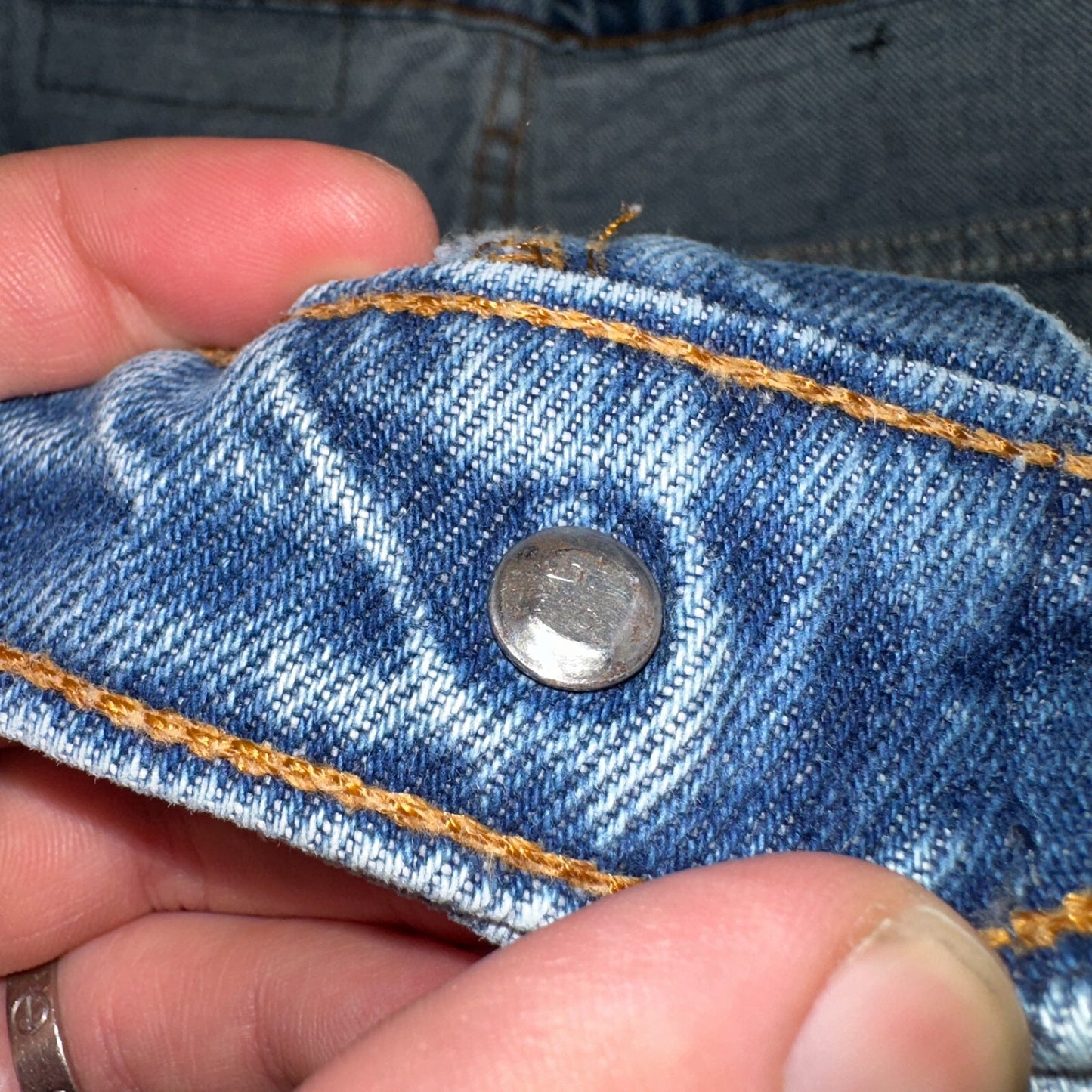 Levis 517 Vintage 90s Canada Orange Tab Bootcut Flare Blue Worn Jeans Act 38x30