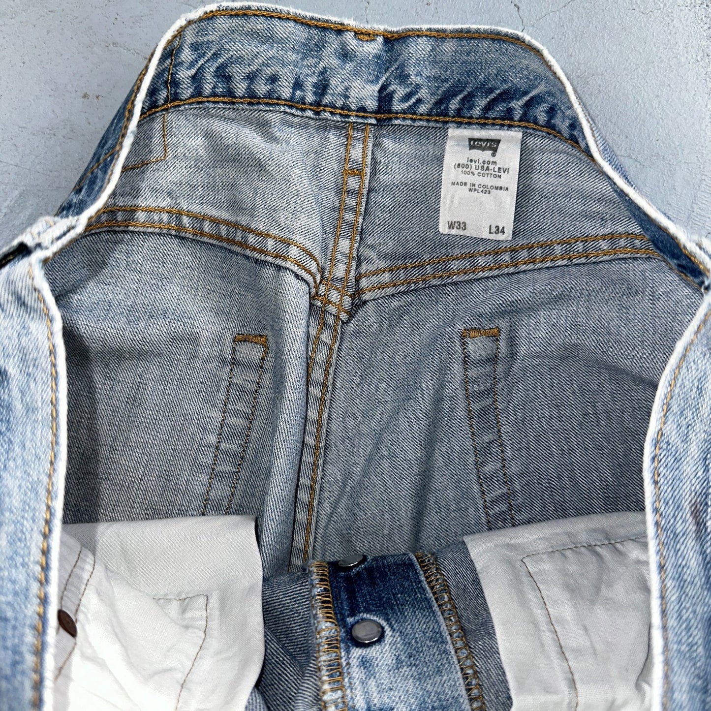 Levis 501 Vintage Y2K 90s XX Straight Leg Jeans Blue Light Wash 33x34 Act 33x30