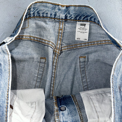 Levis 501 Vintage Y2K 90s XX Straight Leg Jeans Blue Light Wash 33x34 Act 33x30