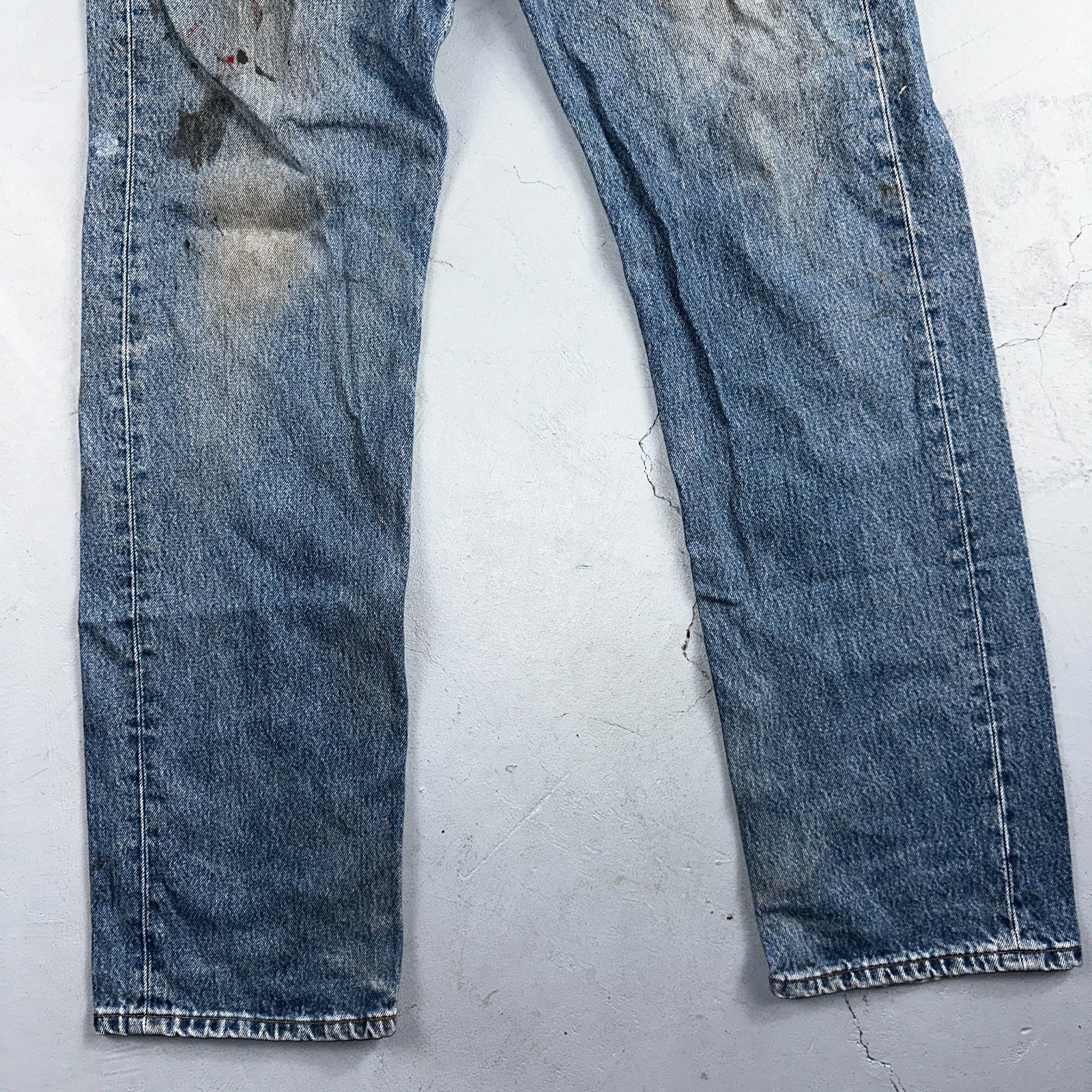 Levis 501 Vintage 90s Poland Straight Leg Jeans Blue Med Wash 34x34 Act 32x33