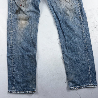 Levis 501 Vintage 90s Poland Straight Leg Jeans Blue Med Wash 34x34 Act 32x33