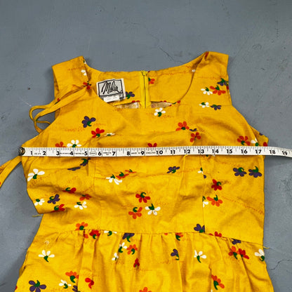 Vtg 70s Malia Honolulu Hawaiian Bright Flower Power Belted Maxi Dress Sz 14