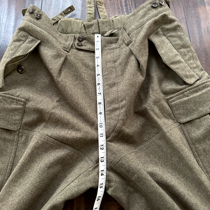 Vintage Sportra Arnstorf German Military Wool 60s 1960s Cargo p WWII Pants 33x28