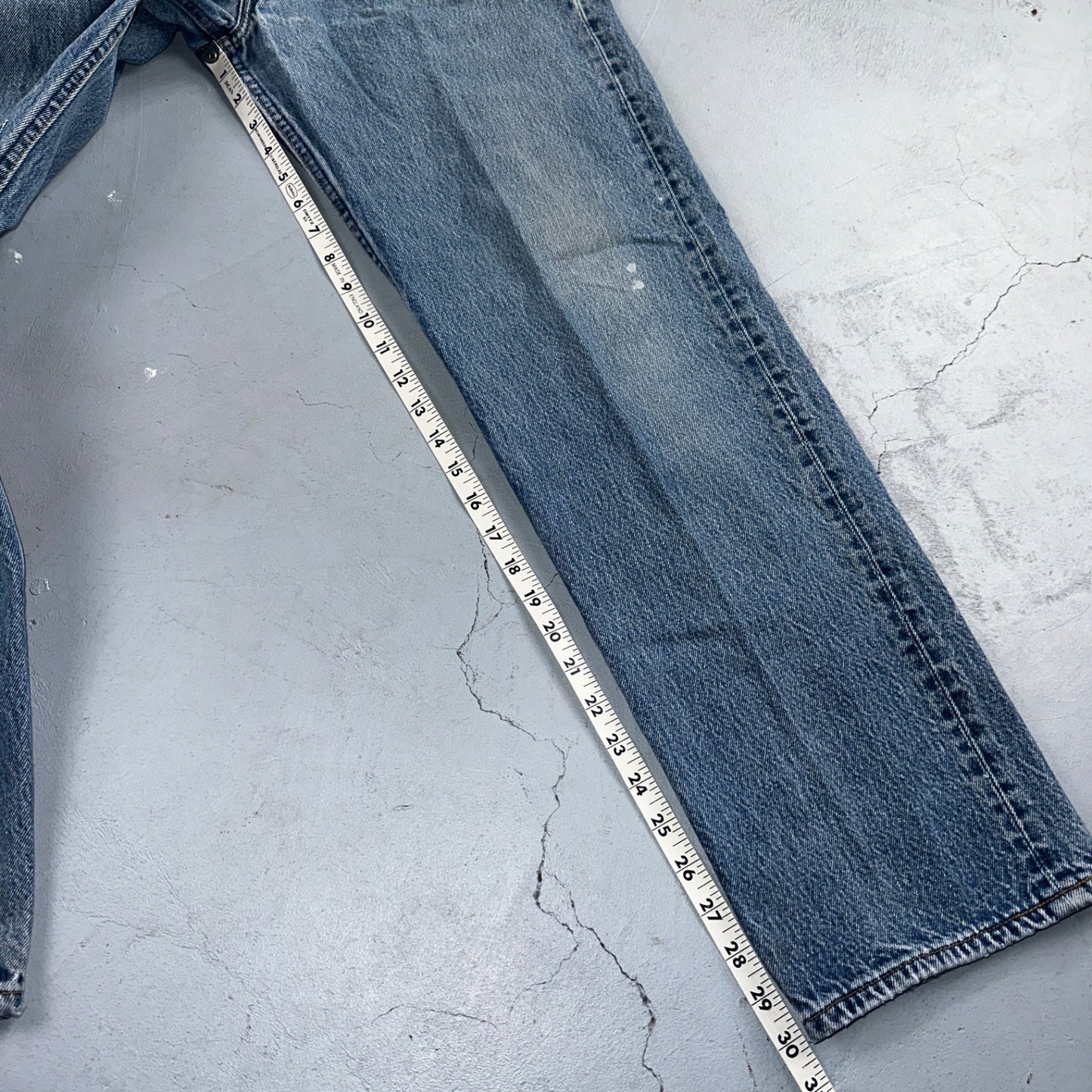 Levis 501 Vintage 90s USA XX Straight Leg Jeans Blue Light Wash 35x34 Act 33x30