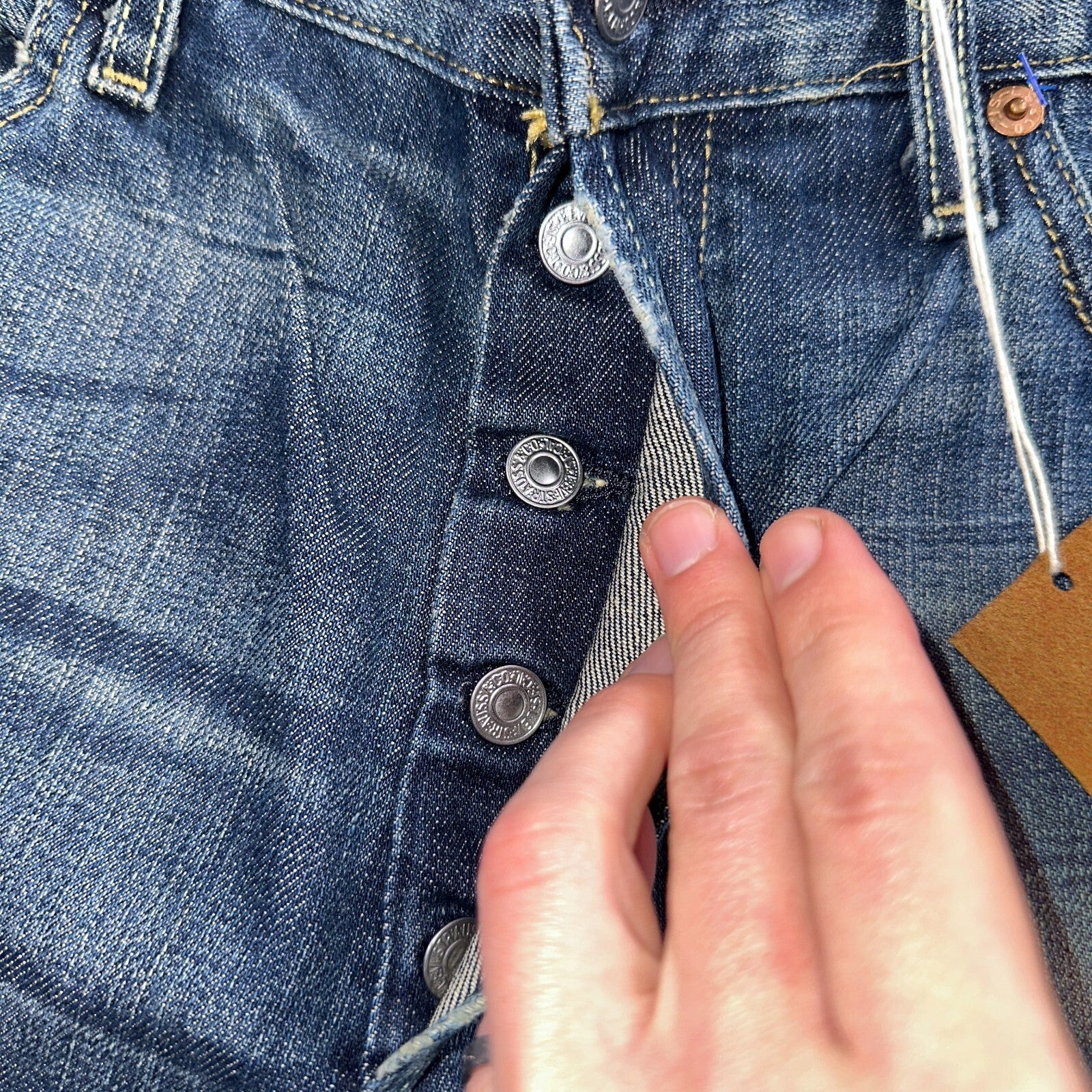 Levis 501 Vintage 90s XX Straight Leg Jeans Y2K Blue Med Wash 34x36 Act 33x35