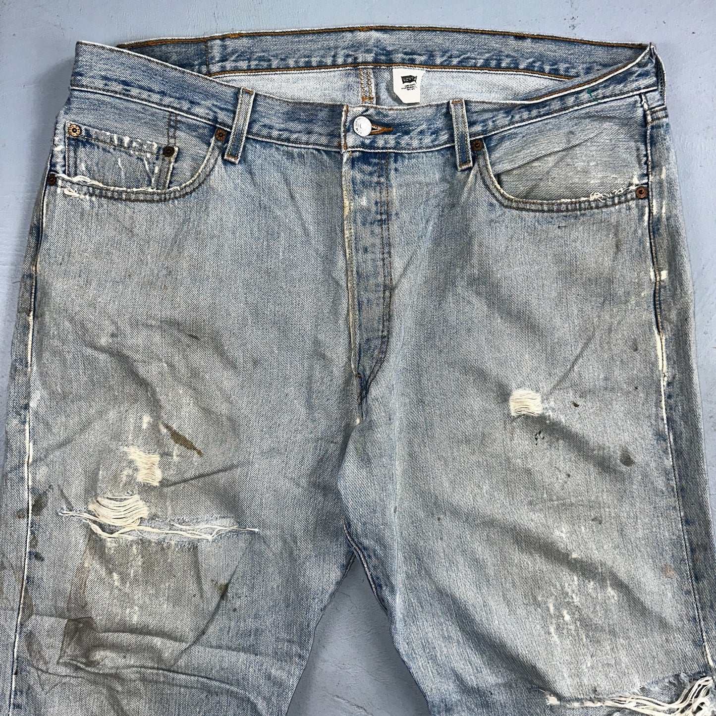 Levis 501 Vintage 90s Mexico Straight Leg Jeans Blue Light Wash 40x30 Act 40x28