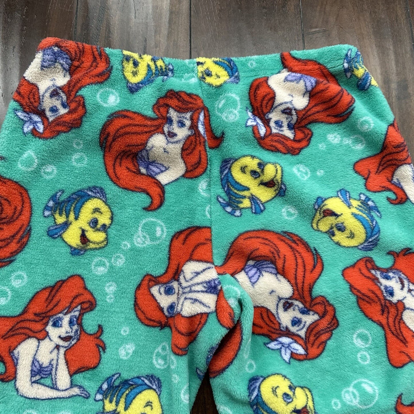 Disney Little Mermaid Ariel Flounder fleece pajama pants-RARE Vtg Womens