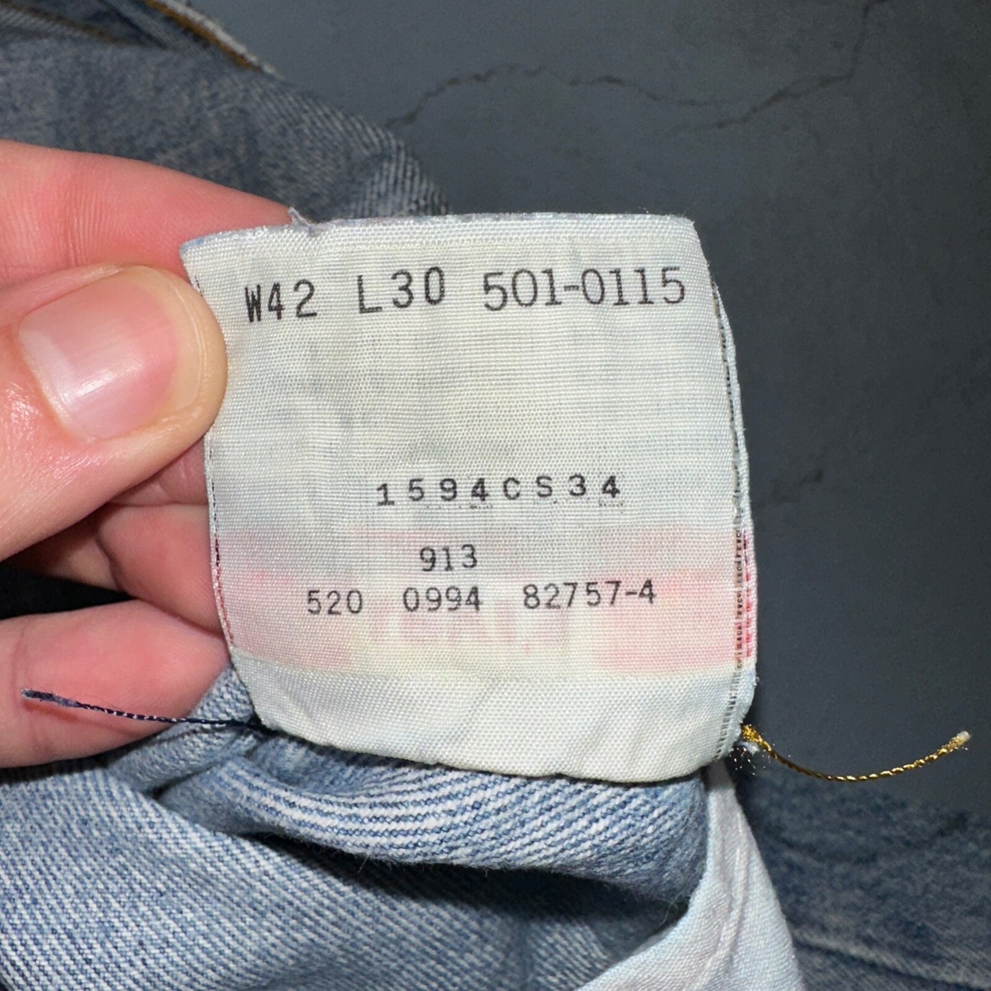 Levis 501 Vintage 90s USA XX Straight Leg Jeans Blue Light Wash 42x30 Act 41x26