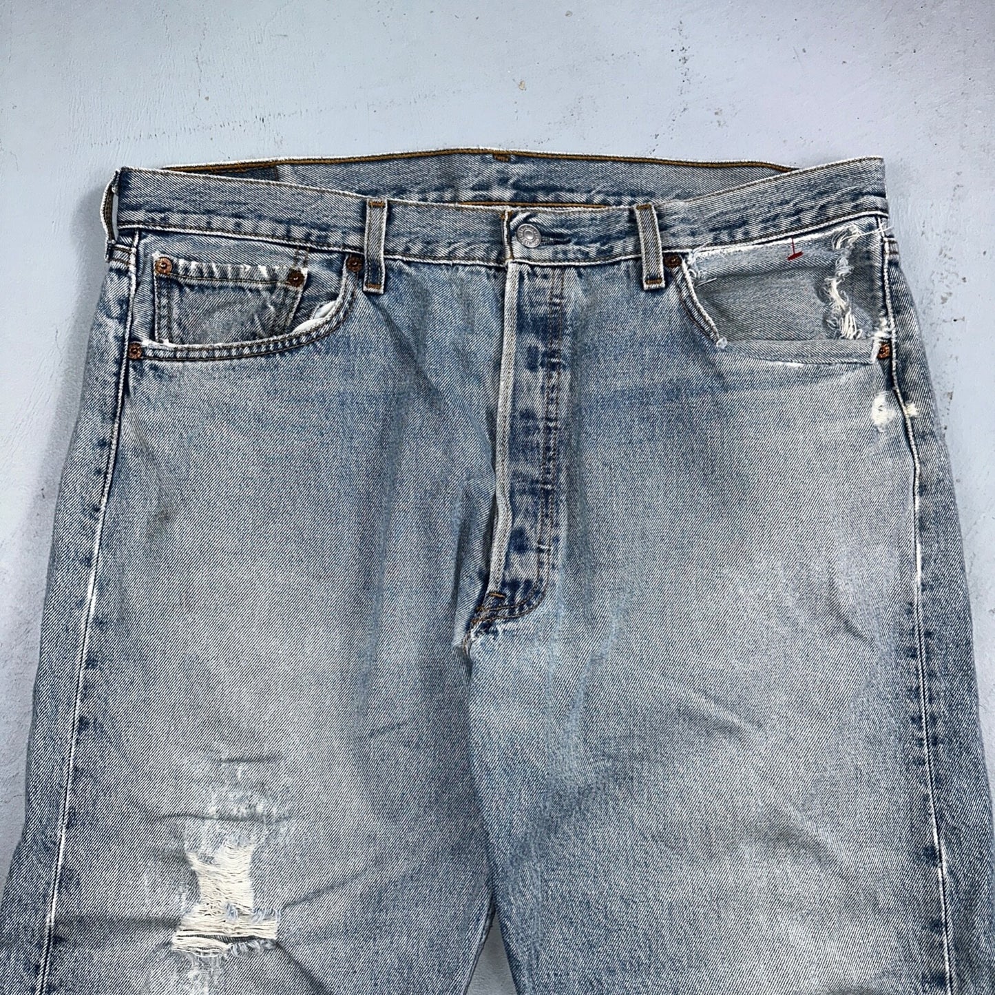 Levis 501 Vintage 90s Mexico Straight Leg Jeans 38x30 Y2K Light Wash Act 37x29