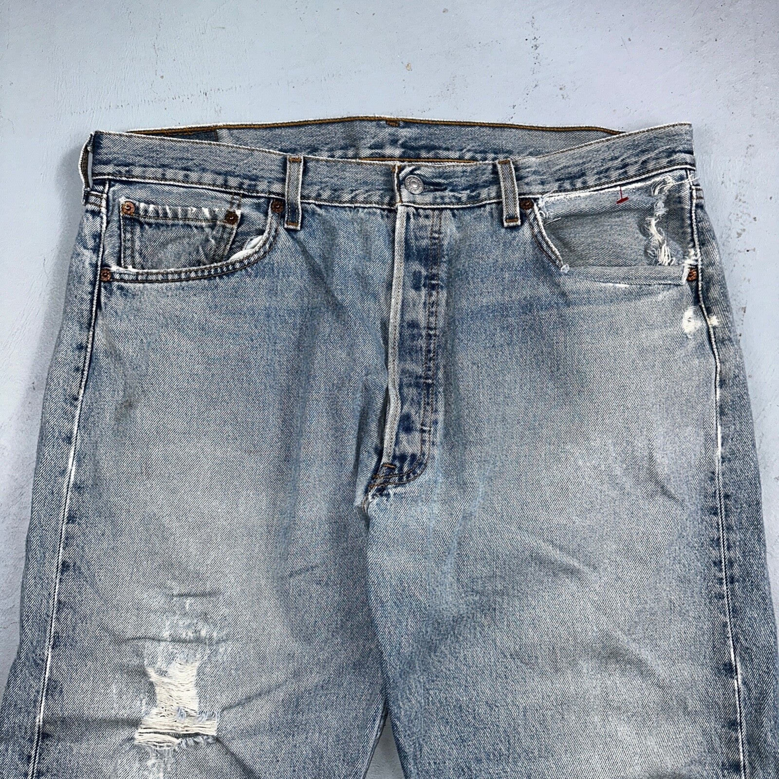 Levis 501 Vintage 90s Mexico Straight Leg Jeans 38x30 Y2K Light Wash Act 37x29
