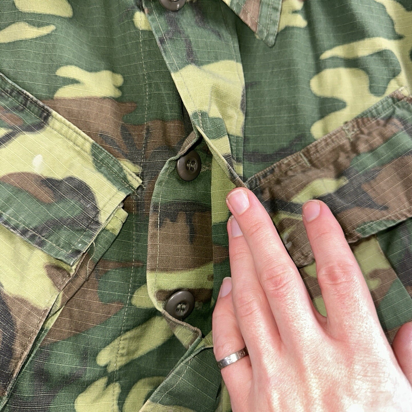 USMC 1968 Military Camouflage Wind Resistant Poplin Coat Camo Jacket Alpha 60s
