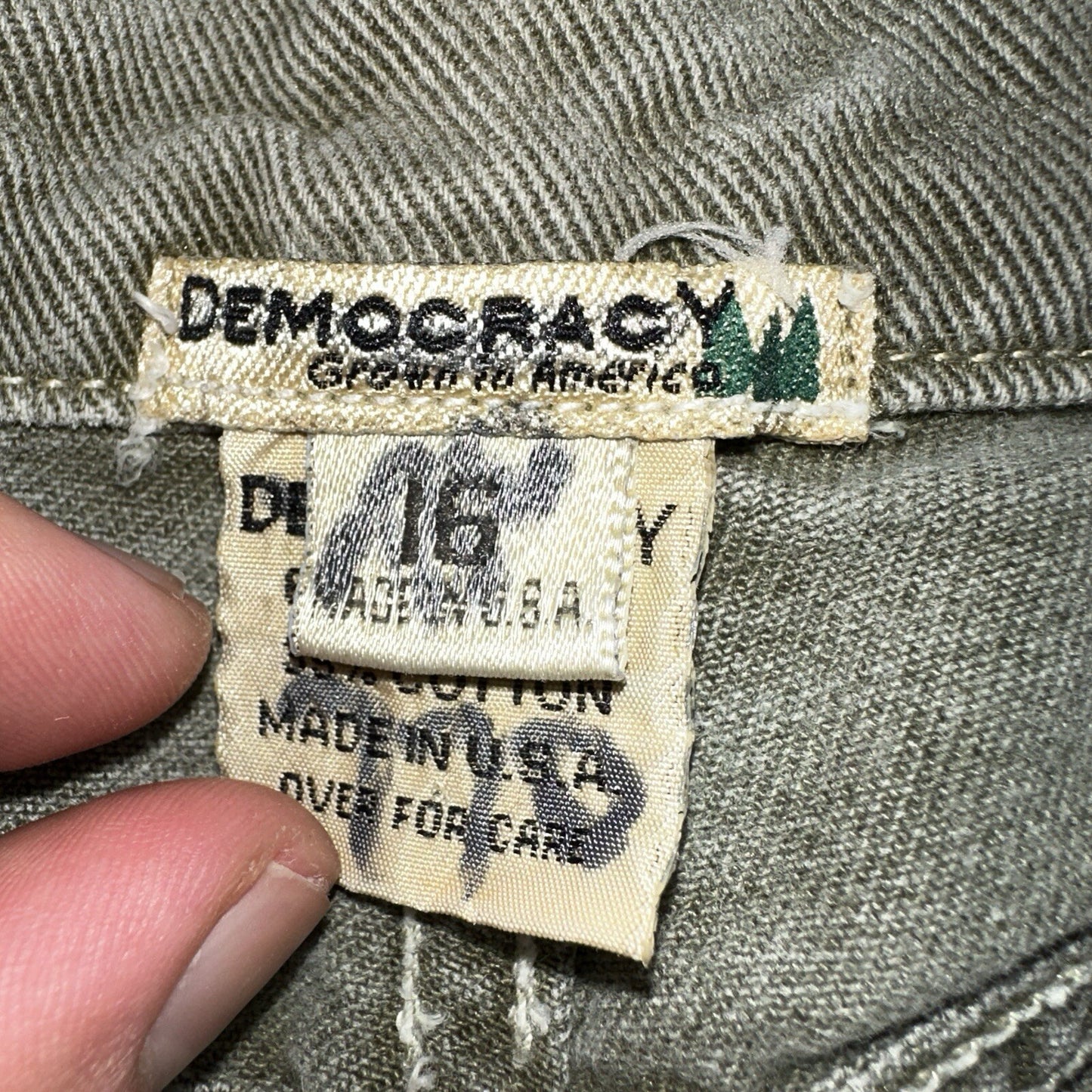 Democracy Jeans Womens 16 Green Denim Pants Banana Republic VTG USA High Rise