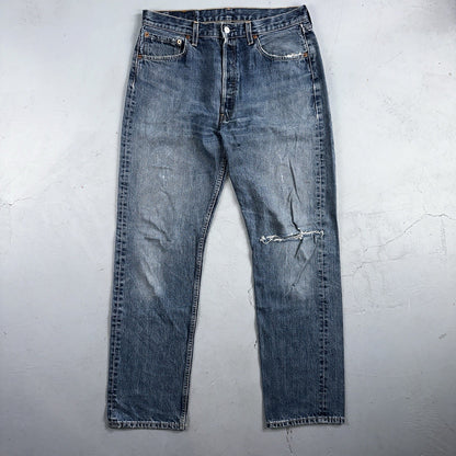 Levis 501 Vintage 90s Y2K XX Straight Leg Jeans Blue Med Wash 34x32 Act 33x31