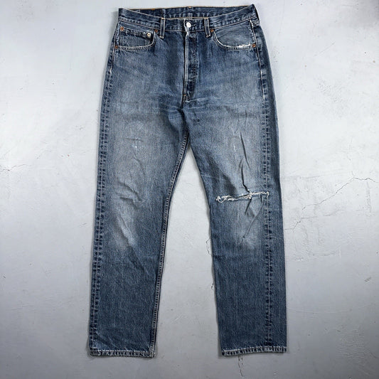 Levis 501 Vintage 90s Y2K XX Straight Leg Jeans Blue Med Wash 34x32 Act 33x31