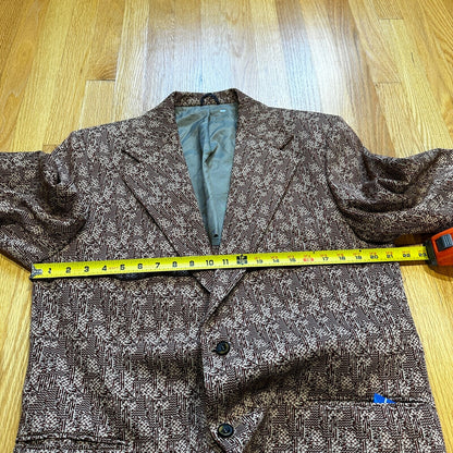 1960s 1970s Navy USA Sport Jacket VTG Mens Suit 44 Rockabilly Stripe Plaid Crazy