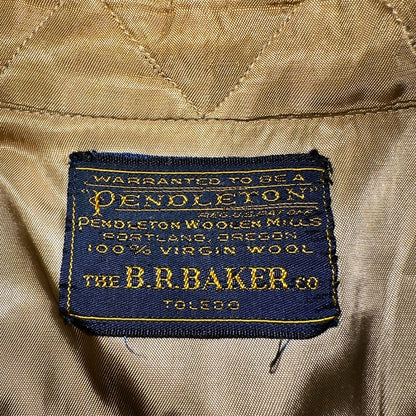Pendleton VTG BR Baker Shirt Plaid 100% Wool Button Down Size M Plaid 1950s Camp