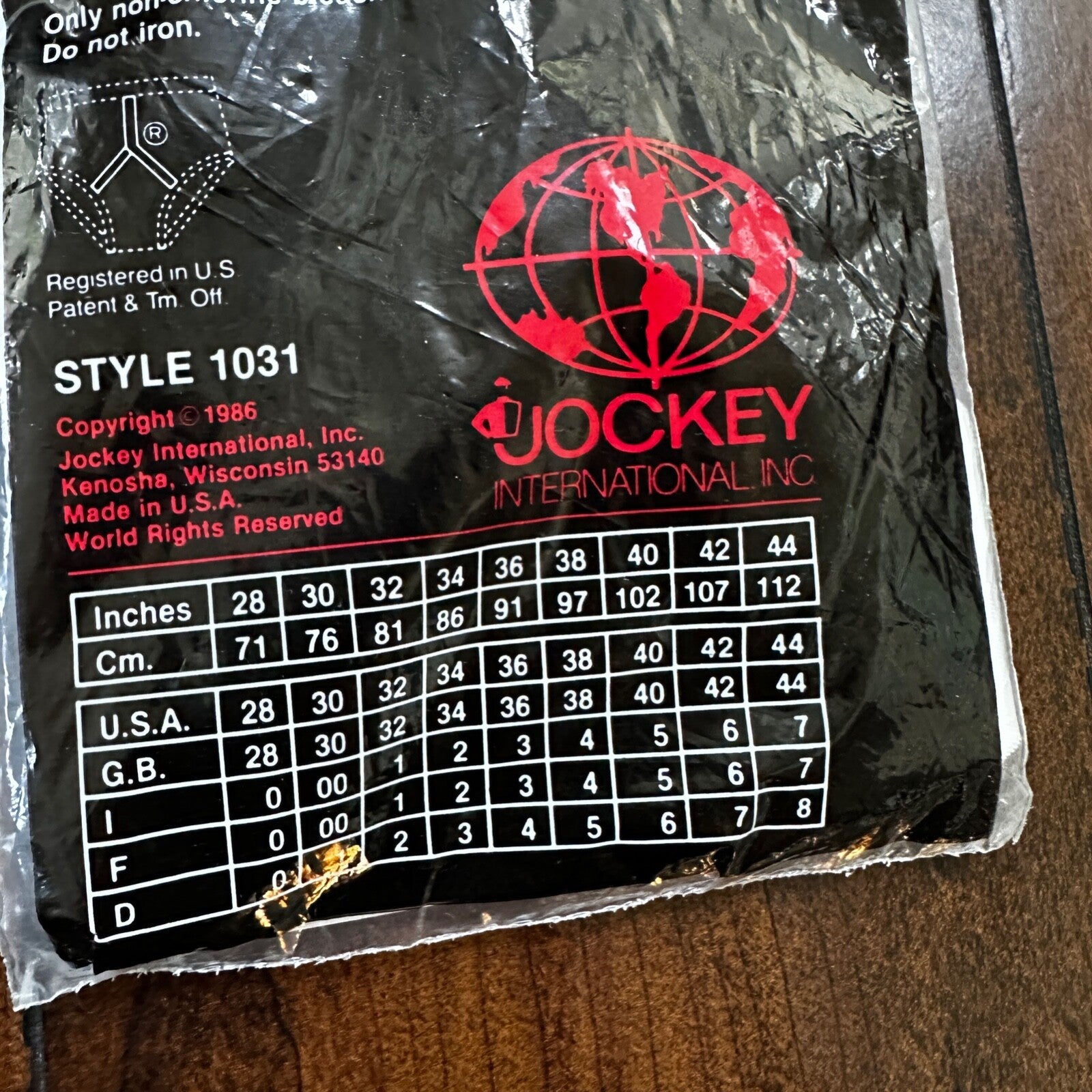 VINTAGE 1986 JOCKEY FRONT FLY MENS BRIEF UNDERWEAR White SIZE 40 NEW DEADSTOCK