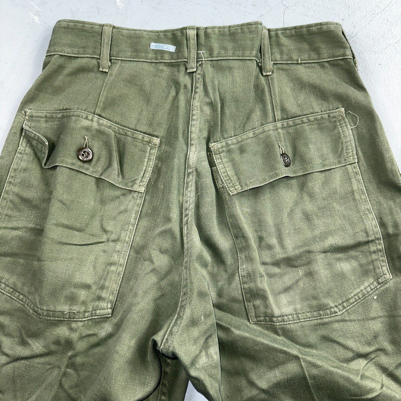 Vintage 1960s 70s Vietnam OG 107 Fatigue Pants 60s Zipper Fly Act 39x31