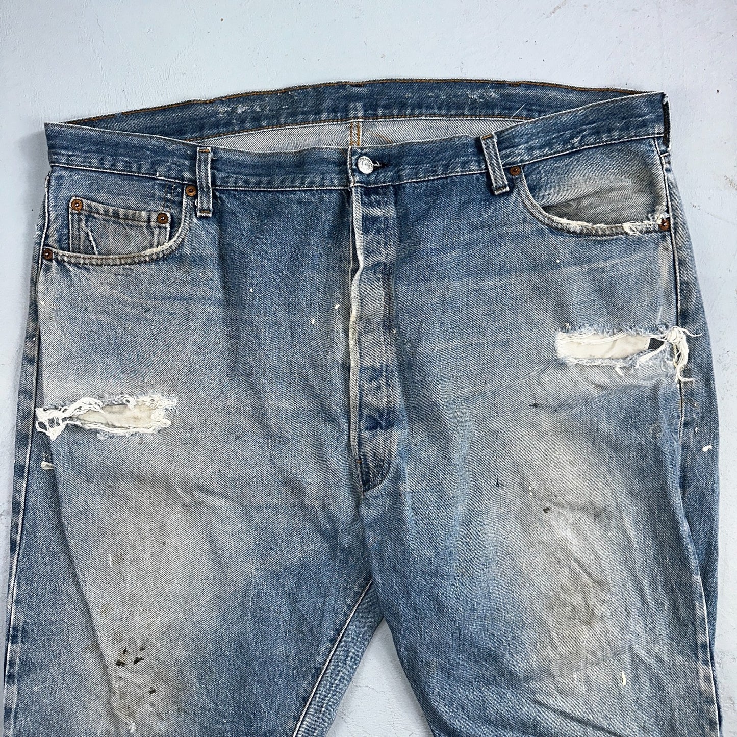 Levis 501 Vintage 80s Redline Selvedge USA XX Jeans Light Wash 48x30 Act 44x26