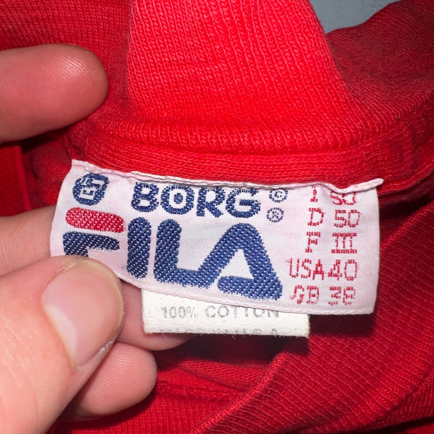 FILA 1983 Open VTG T Shirt USA Tennis Borg 80s Rare Red Graphic Print Sports