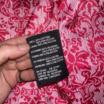 GUESS Pink Belted Peacoat Wmn Sz XS VTG Button Detail Zipper Trench Cute