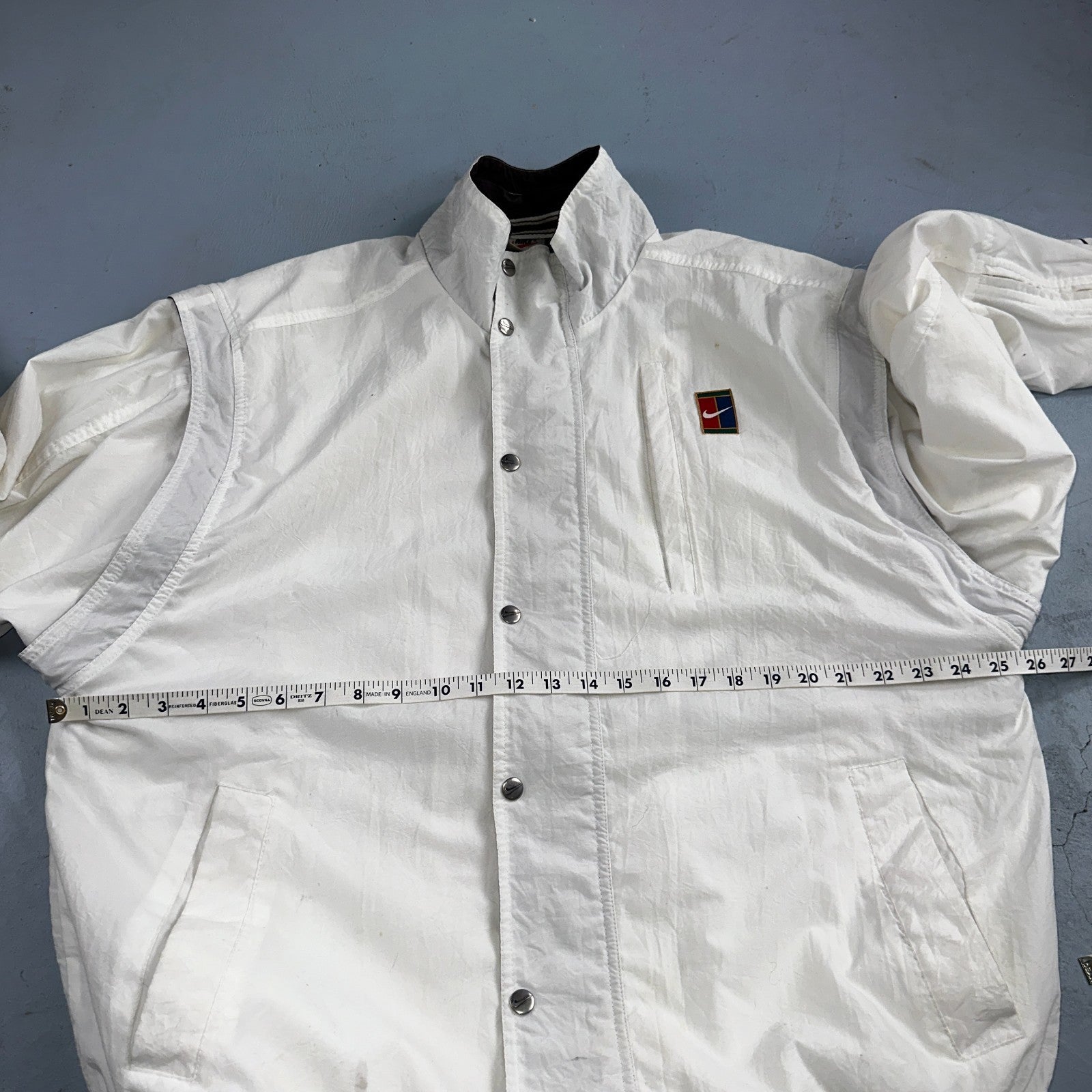 Nike Jacket Vintage 90s Challenge Court Tennis Vest Removable Sleeves RARE White