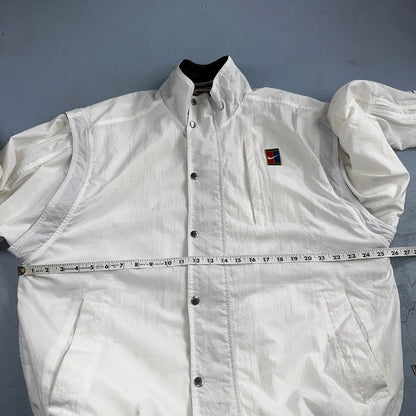 Nike Jacket Vintage 90s Challenge Court Tennis Vest Removable Sleeves RARE White