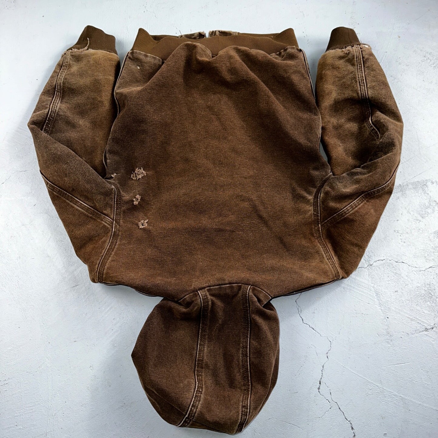 Carhartt Canvas Coat Bomber Jacket Workwear Hood Small Youth Boys Kids Detroit