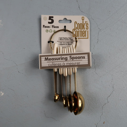 NWT 5pc Set Of Cook's Corner Gold Stainless Steel Measuring Cups Small Kitchen