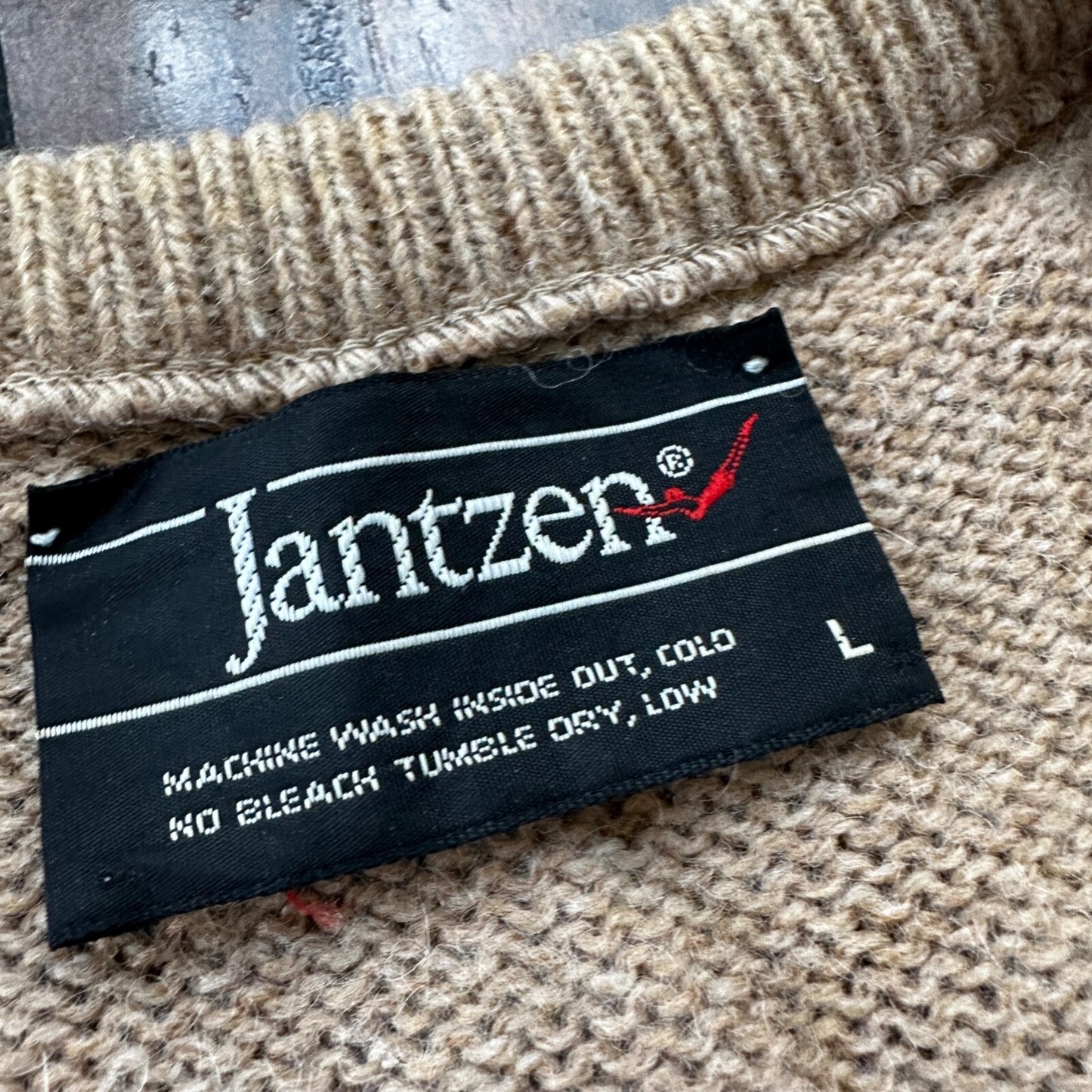 Vintage Jantzen Sweater Men's L Brown Pullover Blank Solid USA Made 90s