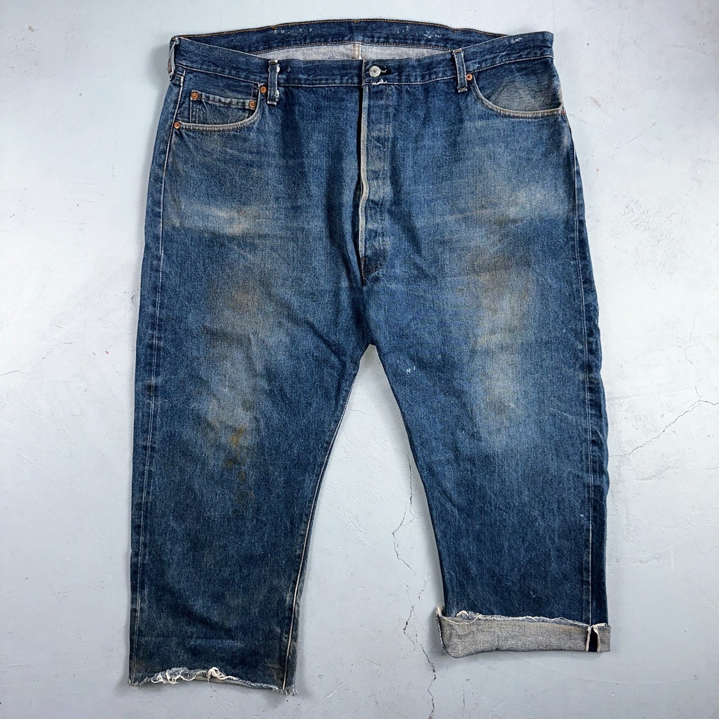 Levis 501 Vintage 80s Redline Selvedge USA XX Jeans Med Wash 48x30 Act 44x25